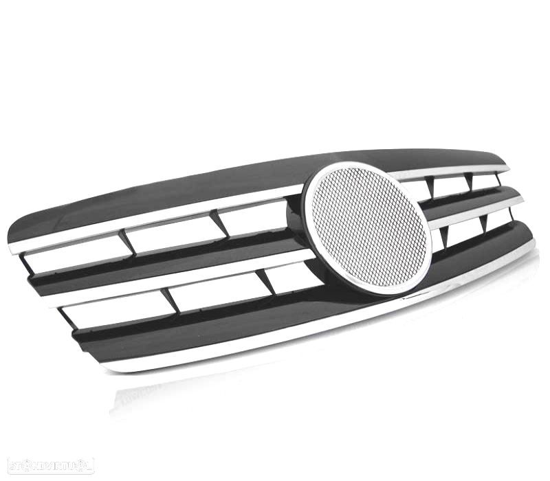 GRELHA MERCEDES C W203 00-07 SPORTLOOK CROMADA PRETA - 3