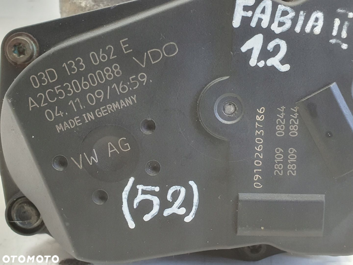 Seat Ibiza III VW Polo IV Skoda Fabia I 1.2 6V PRZEPUSTNICA 03D133062E - 2