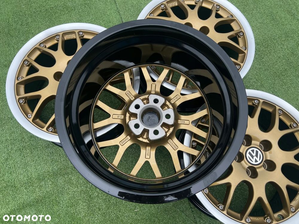 KOMPLET FELG FELGI ALU VW VOLKSWAGEN GOLF POLO 5X100 BBS 16 ORYGINALNE - 9