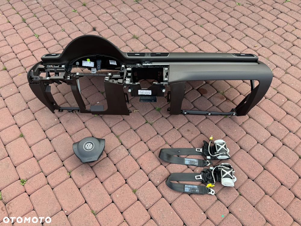 DESKA KONSOLA KOKPIT PODUSZKA PASY PASSAT B7 BRĄZOWA - 11