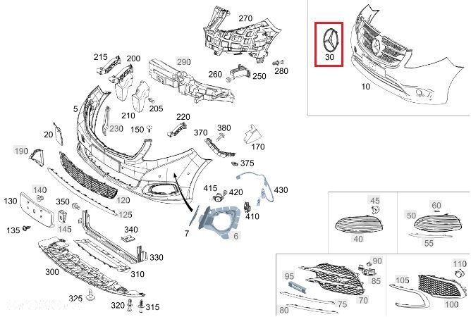 MERCEDES W204 W207 W245 CL VITO G-KLASA Emblemat gwiazda grilla przod - 3