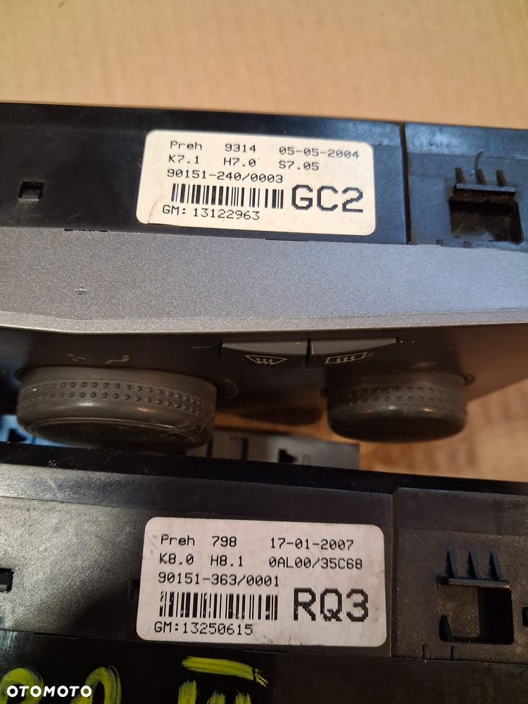 Panel sterowania nawiewu ASTRA H  ZAFIRA B 13250615   13122963 - 5