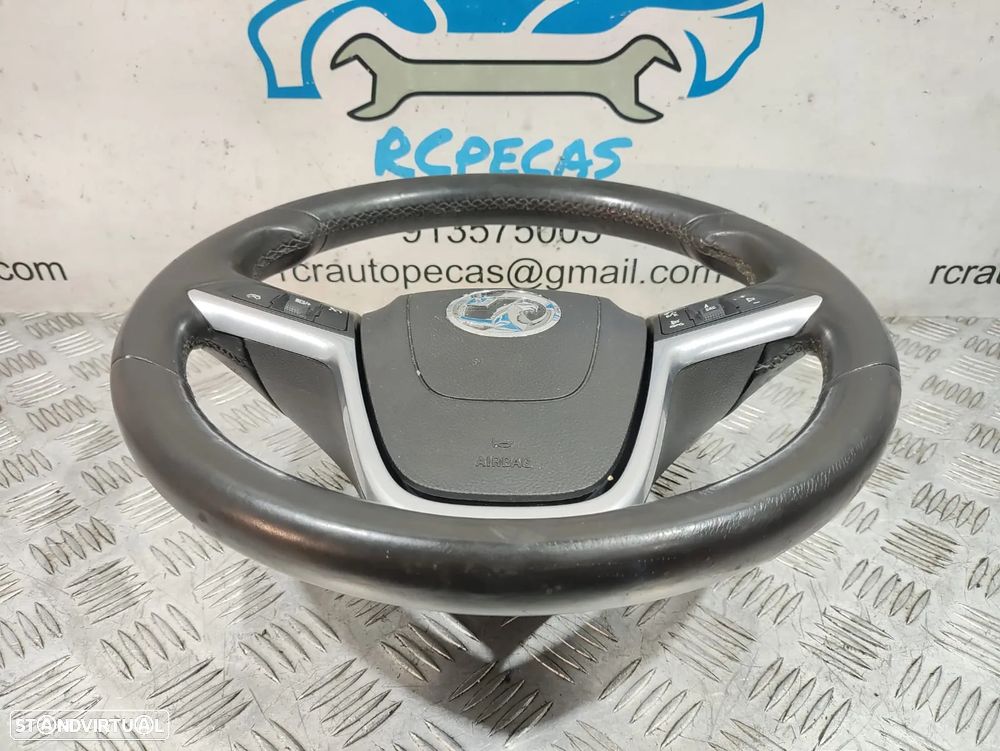 Volante Completo Opel Insignia A pele perfurada comandos multifunções - 5