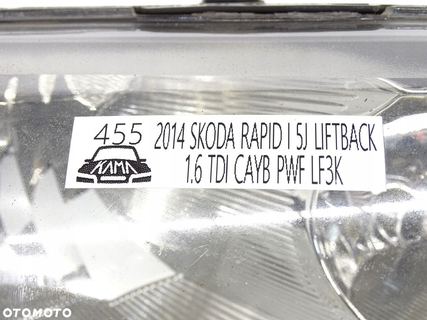 LAMPA PRAWY PRZÓD PRAWA PRZEDNA SKODA RAPID I 5J 5JC941016 - 7