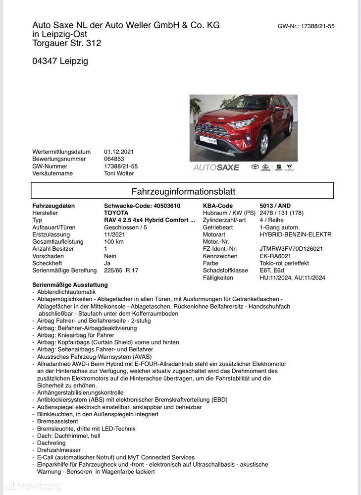 Toyota RAV4 2.5 4x4 Hybrid Comfort - 10