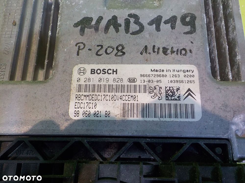 PEUGEOT 208 I 1.4 E-HDI 13r HB 5D sterownik komputer silnika 9806002180 - 15