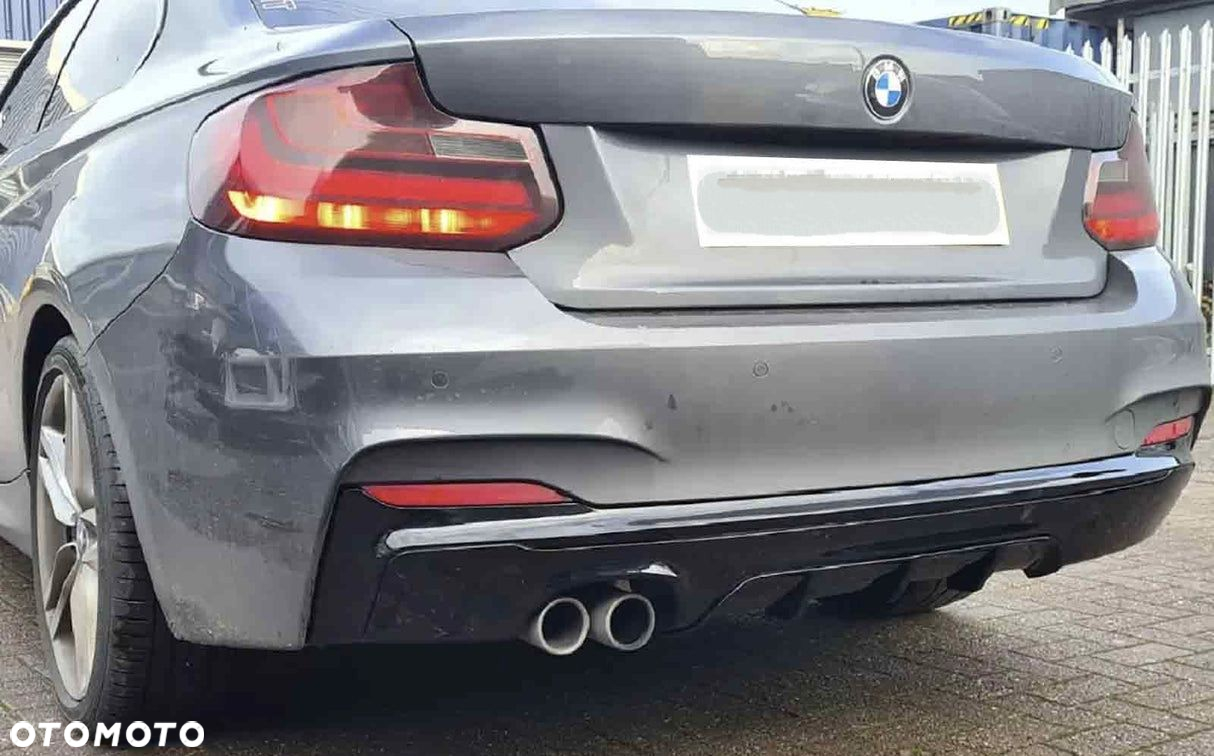 BMW F22 F23 Dyfuzor Tylnego Zderzaka M-performance Lotka Czarny Połysk - 2