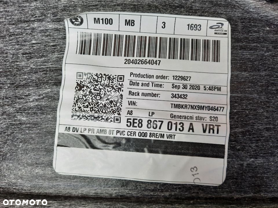 SKODA OCTAVIA IV 2020 PRAWY TYL kombi   TAPICERKA DRZWI 5E7867024A  5E8867014A 5E7867023A 5E8867013A - 7