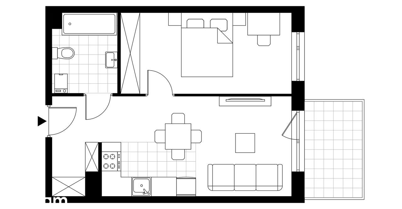 2-pokojowe mieszkanie 40m2 + balkon - Pełny obrazek: 2/20