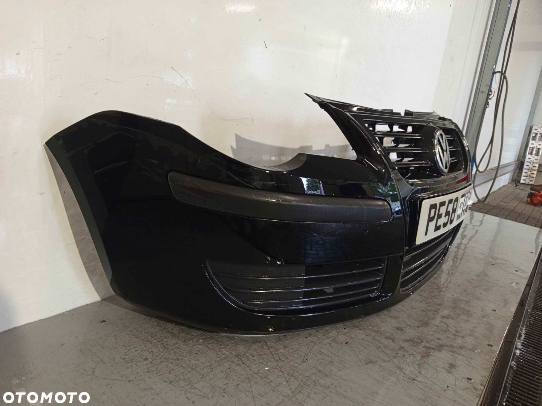 @ ZDERZAK PRZÓD PRZEDNI VW VOLKSWAGEN POLO 9N3 LIFT FL LC9Z CZARNY HALOGENY - 2