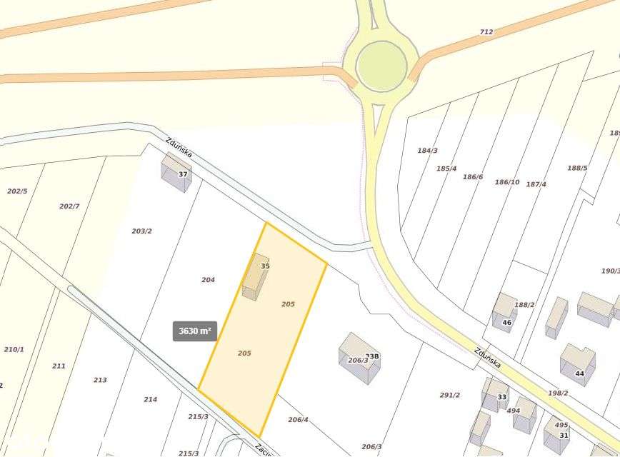 MARZENIN 3 800 m² . DZIAŁKA NR 205 . MPZP 5RM . 150 m OD S8 - Pełny obrazek: 5/7