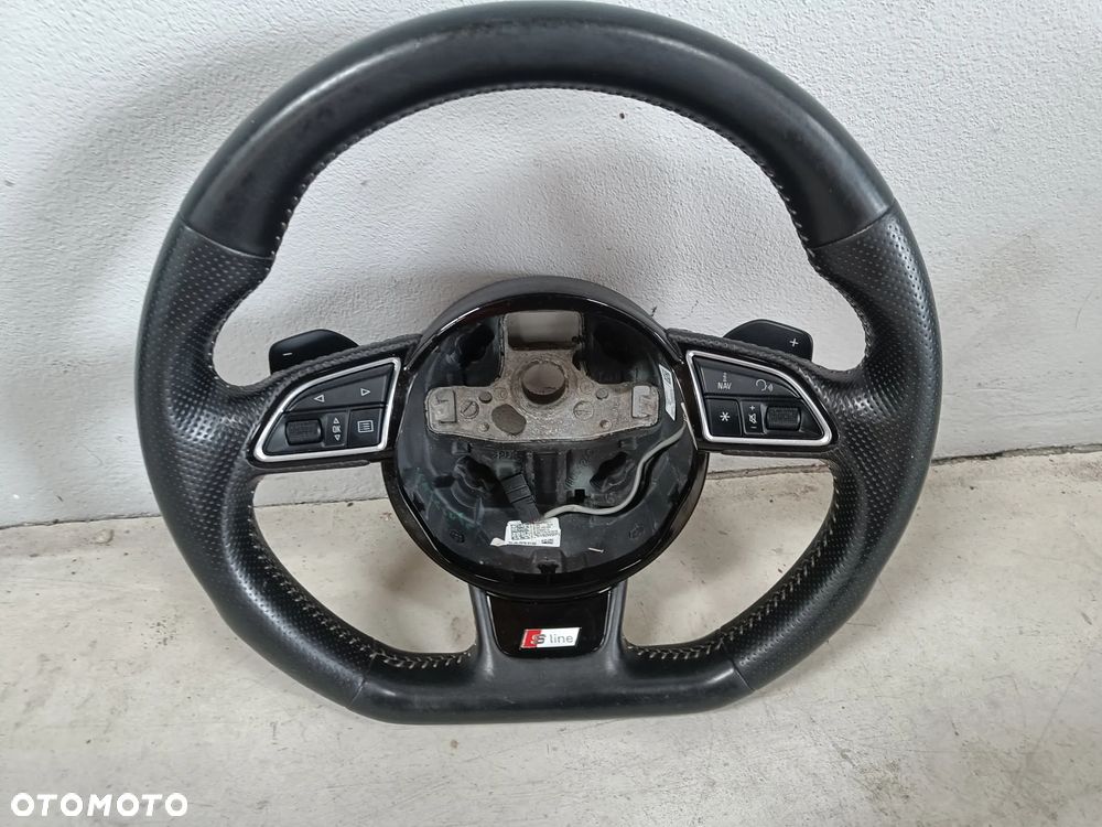 Kierownica Audi A6 C7 FL lift A7 skóra Łopatki trójramienna S-line  8XA419091F - 1