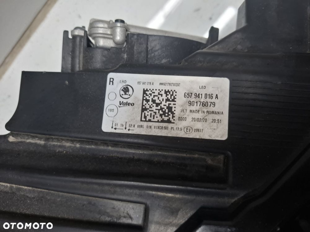 LAMPA PRZEDNIA PRZÓD PRAWA SKODA SCALA FULL LED 657941016a IDEALNA - 10
