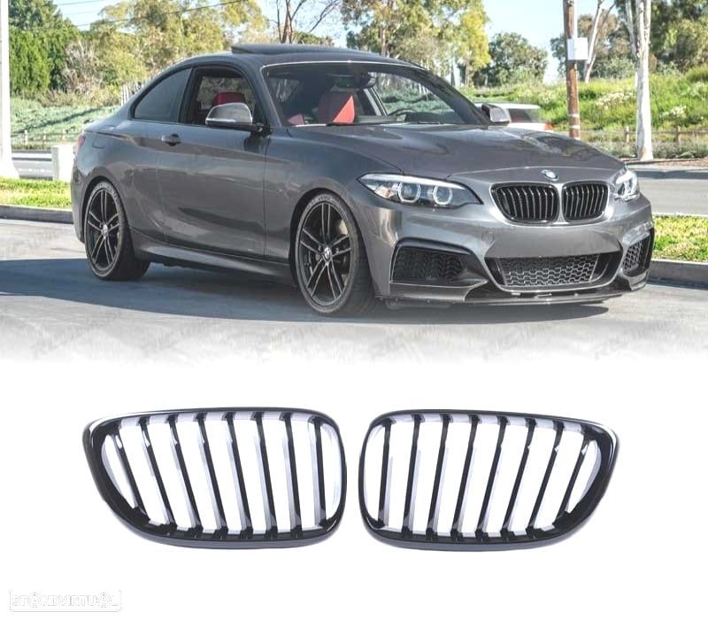 GRELHA FRONTAL BMW F22 F23 LOOK M PRETO BRILHANTE - 1