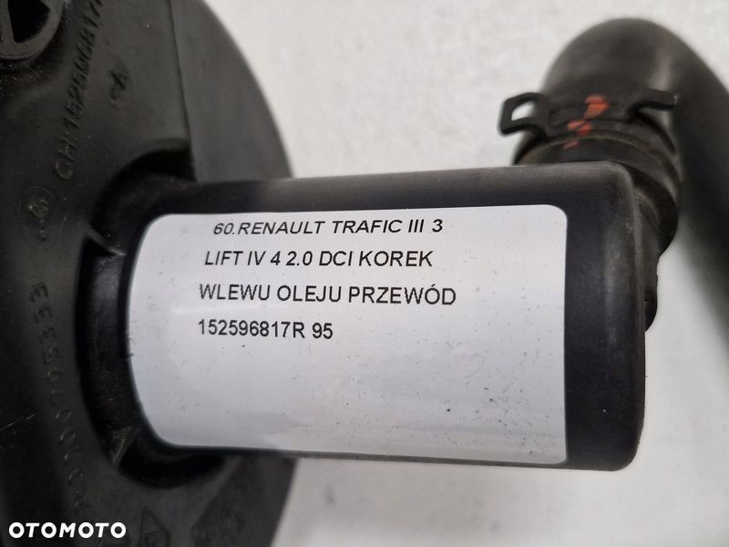 RENAULT TRAFIC III 3 LIFT IV 4 2.0 DCI KOREK WLEWU OLEJU PRZEWÓD - 5