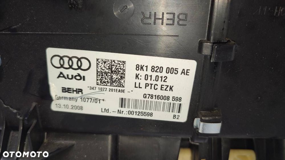 NAGRZEWNICA DMUCHAWA KOMPLETNA AUDI A4 B8 EUROPA 8K1820005AE - 2