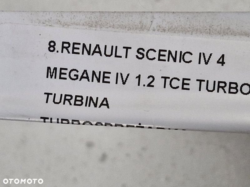 RENAULT SCENIC IV 4 MEGANE IV 1.2 TCE TURBO TURBINA TURBOSPRĘŻARKA 144106351R 8201439411 - 11