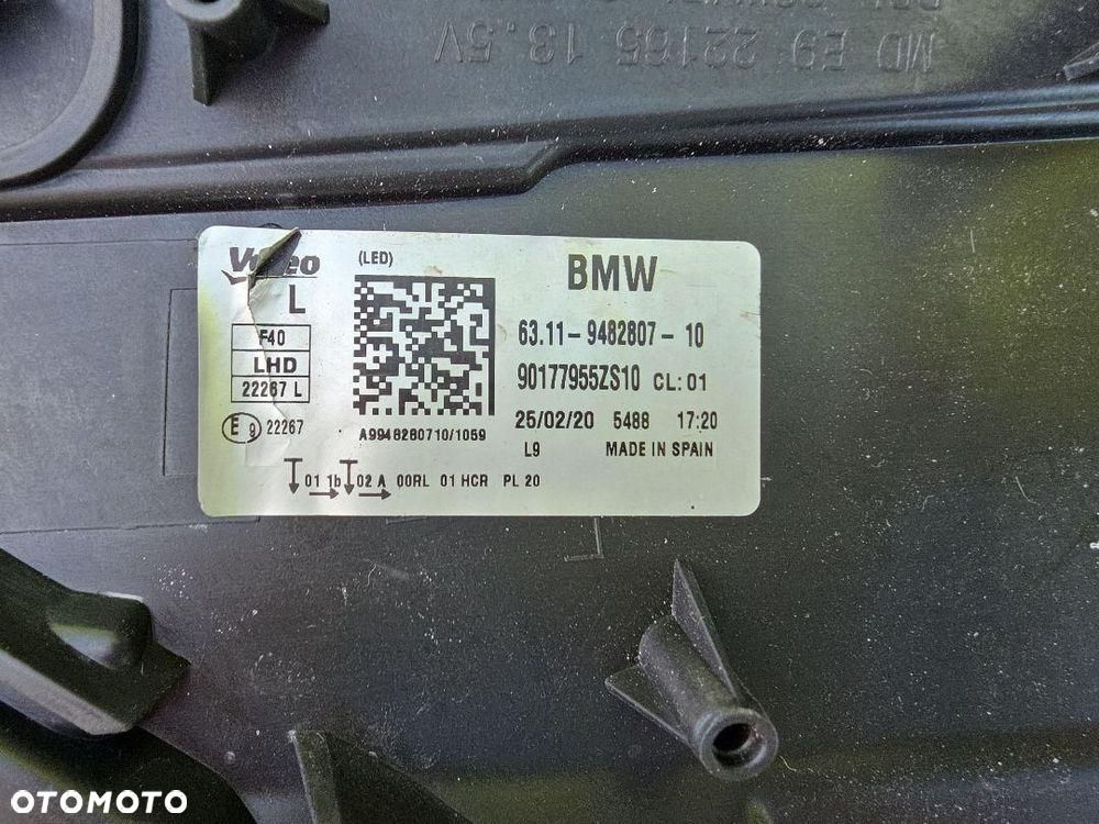 BMW 1 F40 Lampa lewa przód Full Led 6311-9482807-10 Srebna - 11