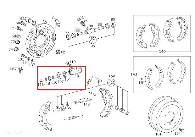 MERCEDES KACZKA 207-410 regulator szczek hamulca - 4