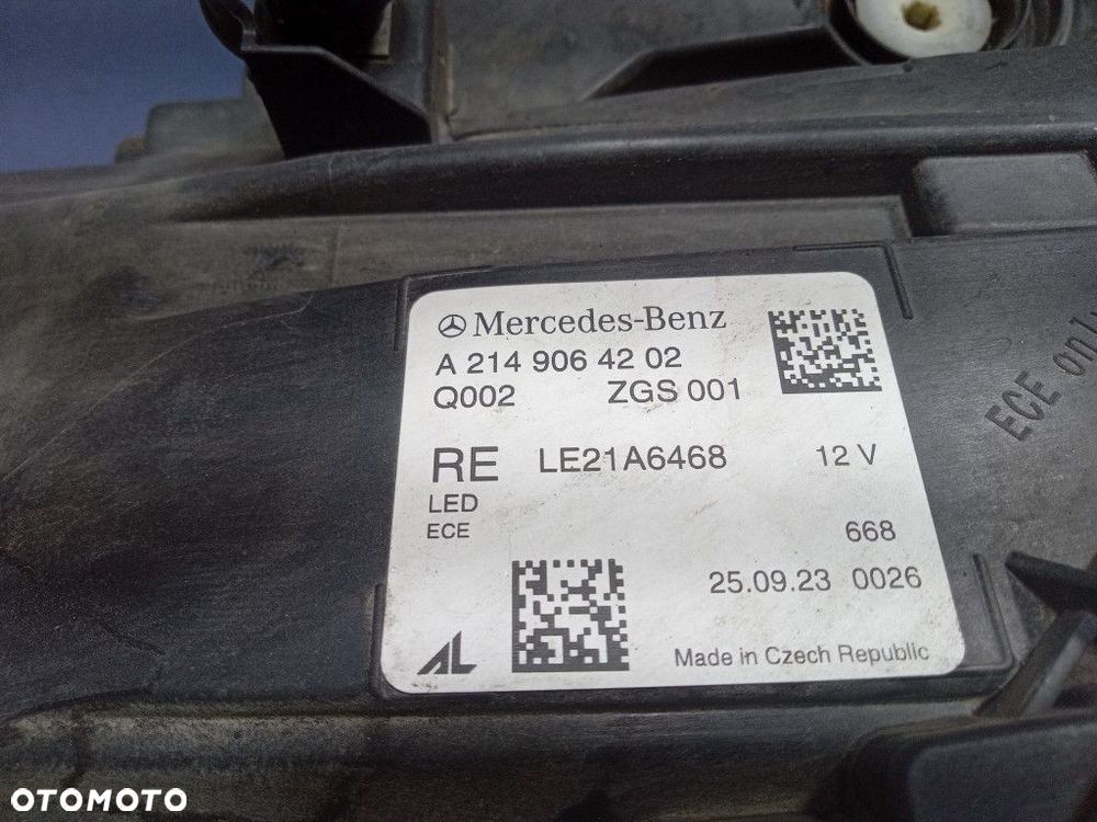 MERCEDES E KLASA W214 REFLEKTOR PRAWY LAMPA PRZEDNIA EU A2149064202 - 4