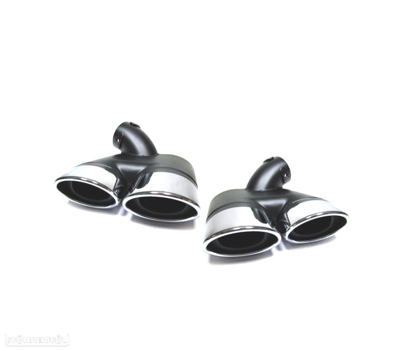 PONTEIRAS DE ESCAPE DUPLAS OVAIS MERCEDES W211 02-09 ASPECTO AMG DIESEL - 1