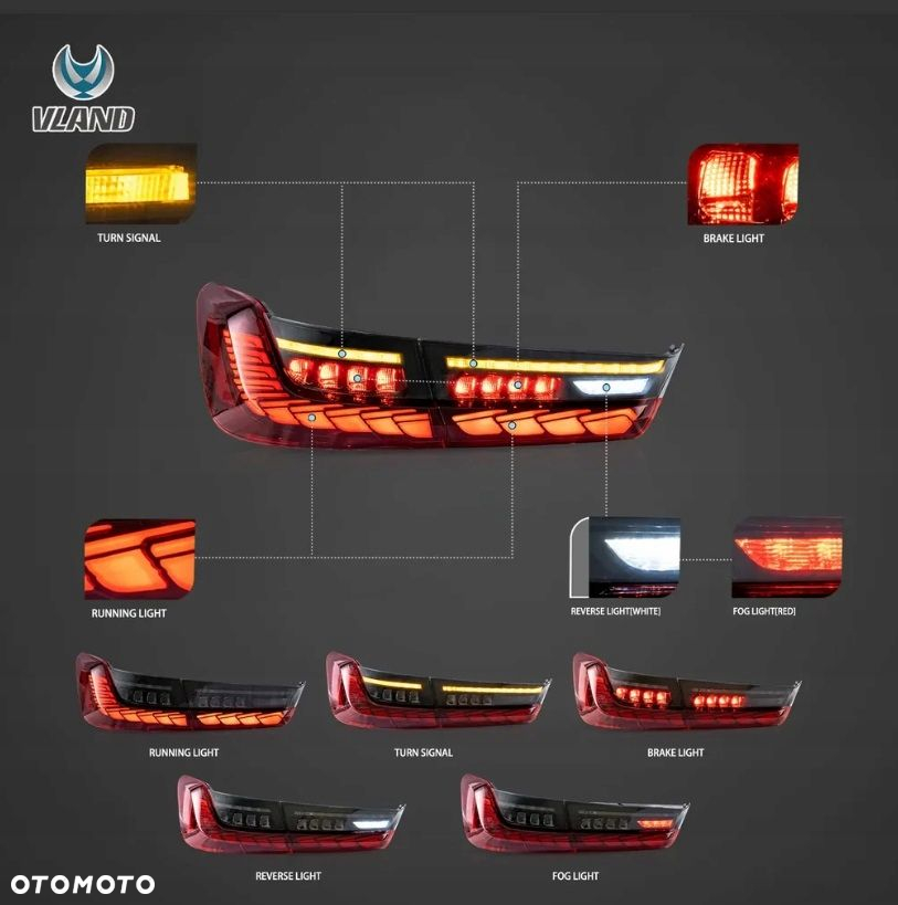 Lampy tyl ne kpl Vland Full Led Neon Oled Tuning Bmw 3 g20 g80 2019-2024 - 7