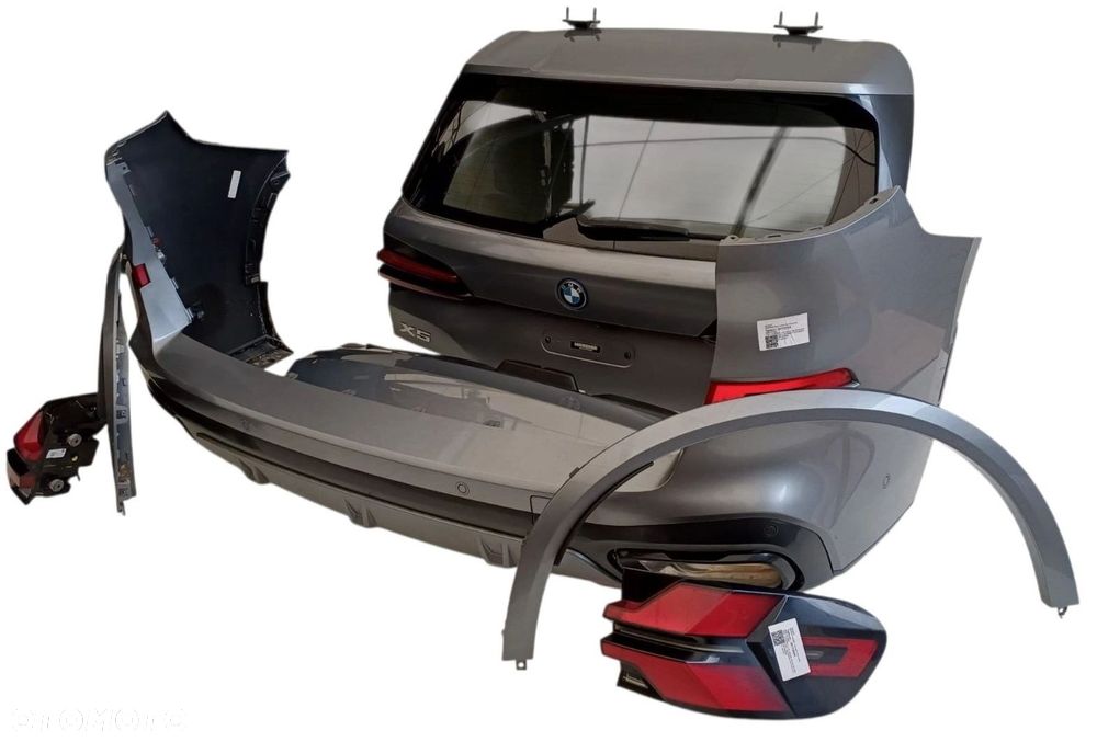 BMW X5 G05 ZDERZAK KLAPA LAMPY C4W SKYSCRAPER GRAU METALLIC W KOLOR KOMPLETNY TYŁ - 3