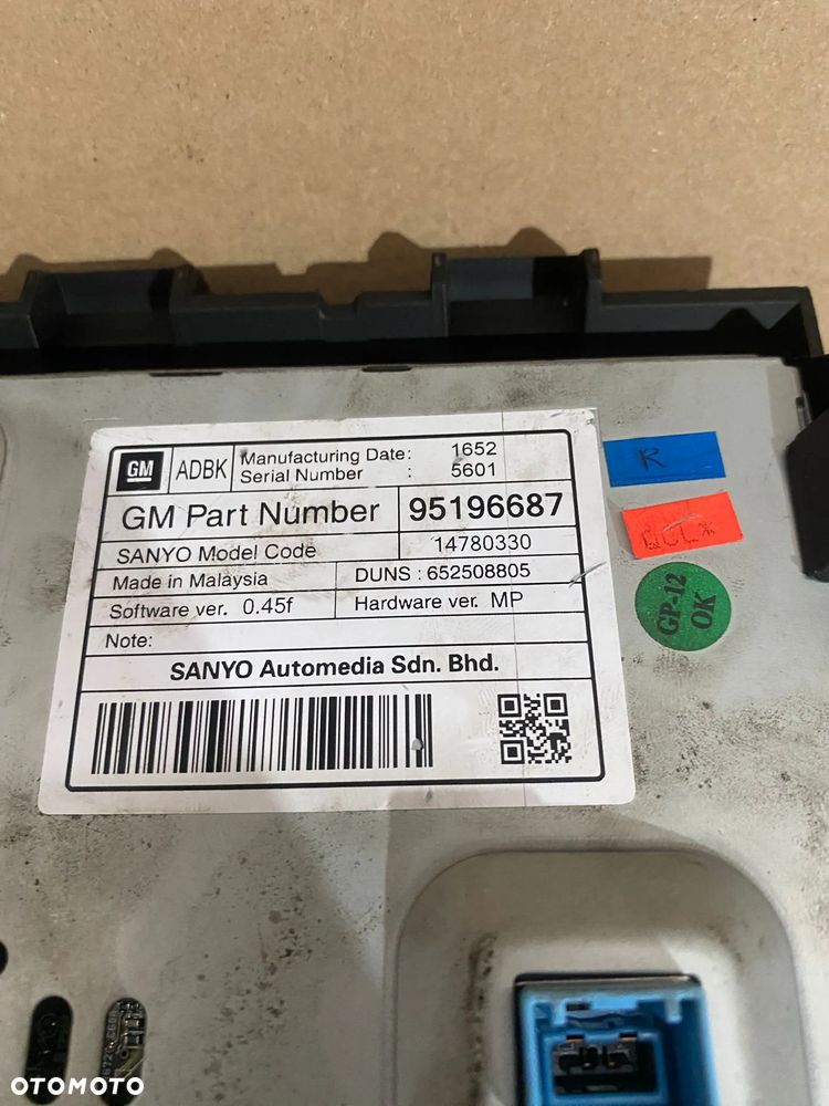 OPEL MOKKA A ASTRA J ZAFIRA C EKRAN WYSWIETLACZ RADIA NAVI 600 95196687 - 3