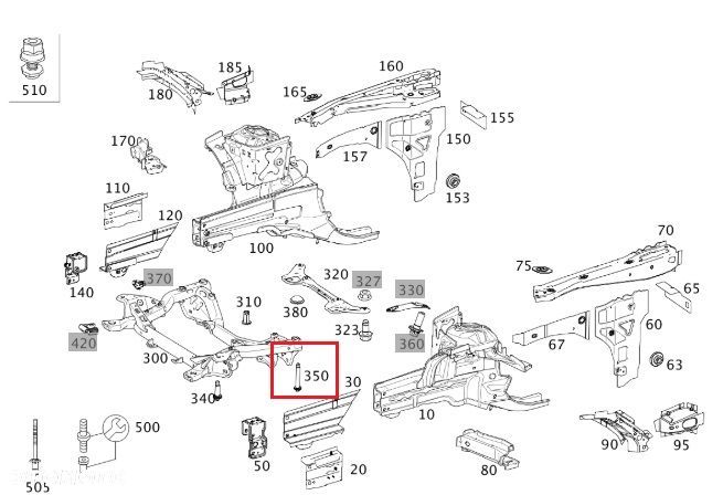 MERCEDES SWIELE MODELI Sruba przedniego wózka sanek M14x1.5-SGX100 - 2
