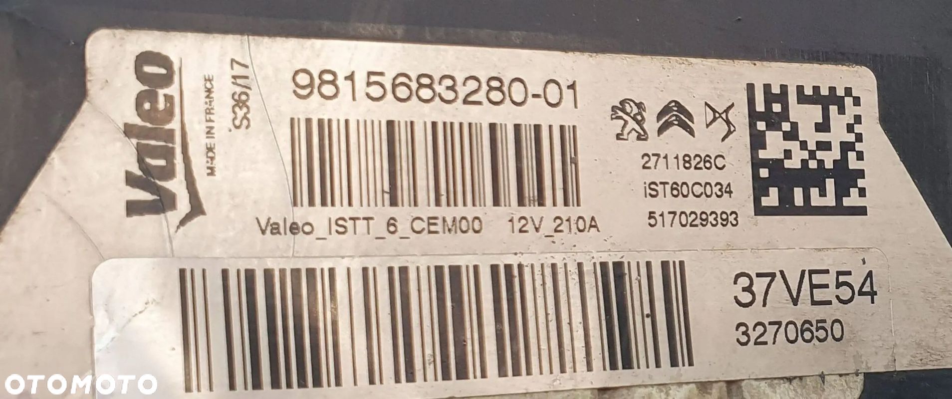 Peugeot Expert Toyota Proace 2.0 HDI 9815683280 Alternator Start Stop - 1