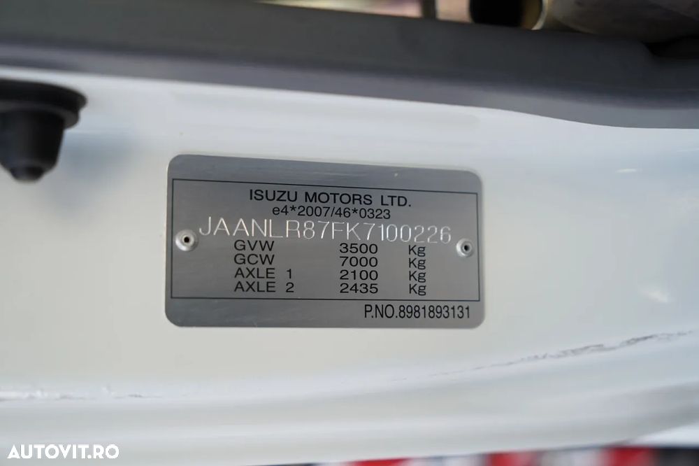Isuzu M21 / 120 CP / 3,25 M TRANSMISIE / TWIN / + PALGINGER PK 2900 B / 990 KG CAPACITATE DE RIDICARE / ATINGERE 6,2 M / 2021 - 34