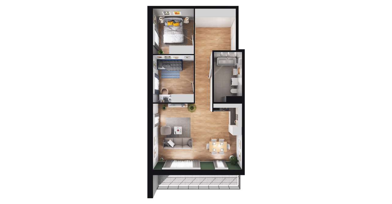 3-pokojowe mieszkanie 67m2 + balkon Bez Prowizji - Pełny obrazek: 2/5