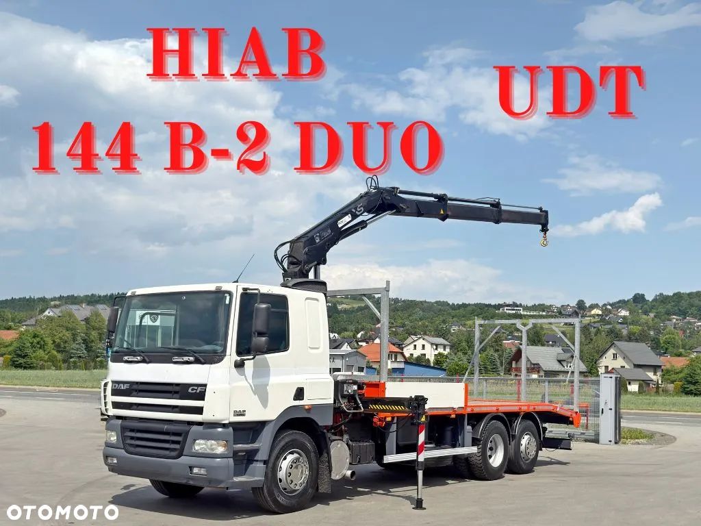 DAF CF 85.380 * LAWETA 7,20 m + HIAB 144 B-2 DUO * STAN BDB - 1