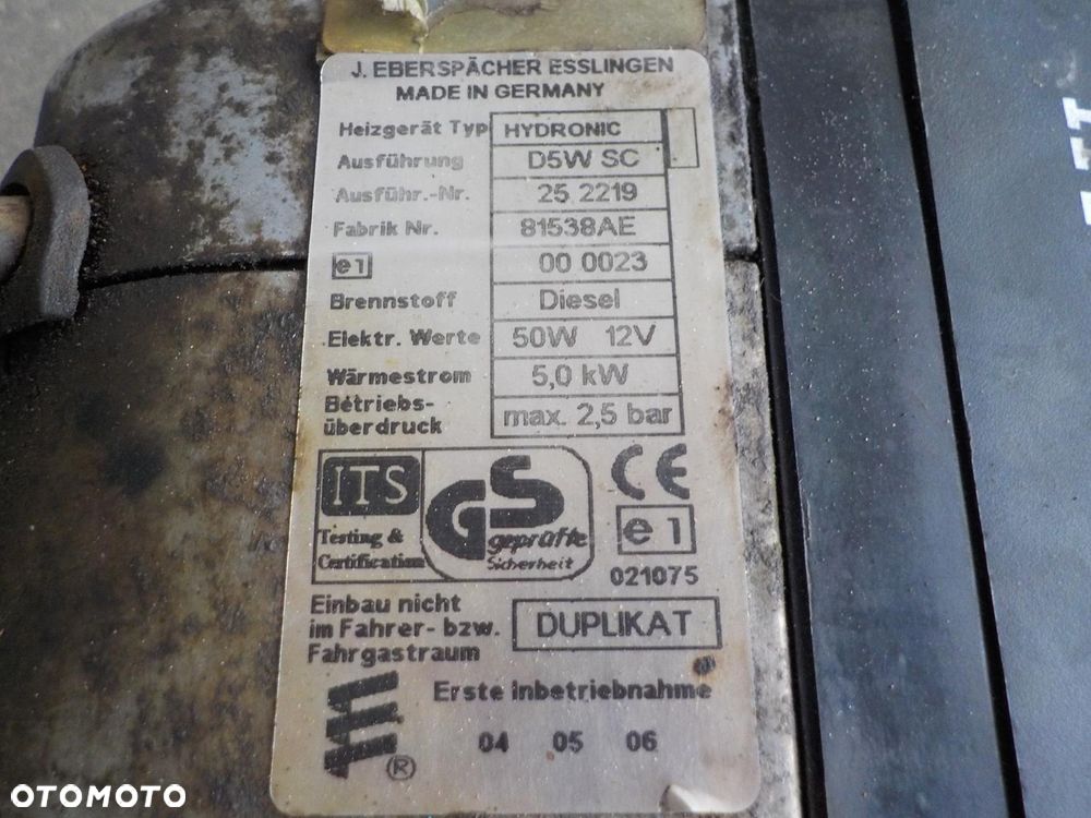 PIECYK DOGRZEWACZ HYDRONIC EBERSPACHER D5WSC 12V DIESEL - 3