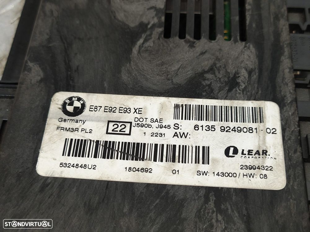 Módulo Luzes Interior Footwell BMW Serie 1 E87 6135 9249081 - 7