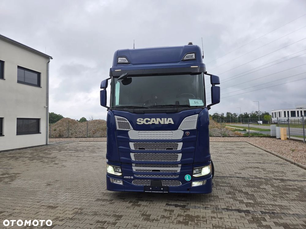 Scania S450/ 2022/ MEGA LOWDECK/ BAKI 1200L/ KLIMA POSTOJOWA/ FULL LEDY/ NOWEJ GENERACJI TACHO/ PO ZŁOTYM KONTRAKCIE - 2