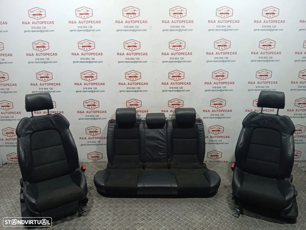 Conjunto de Bancos Audi A3 8P Sportback S-Line Pele e Tecido Original - 14