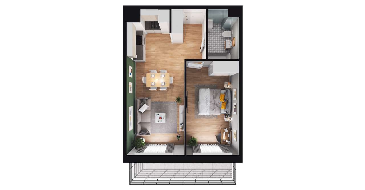 2-pokojowe mieszkanie 43m2 + balkon Bez Prowizji - Pełny obrazek: 2/23