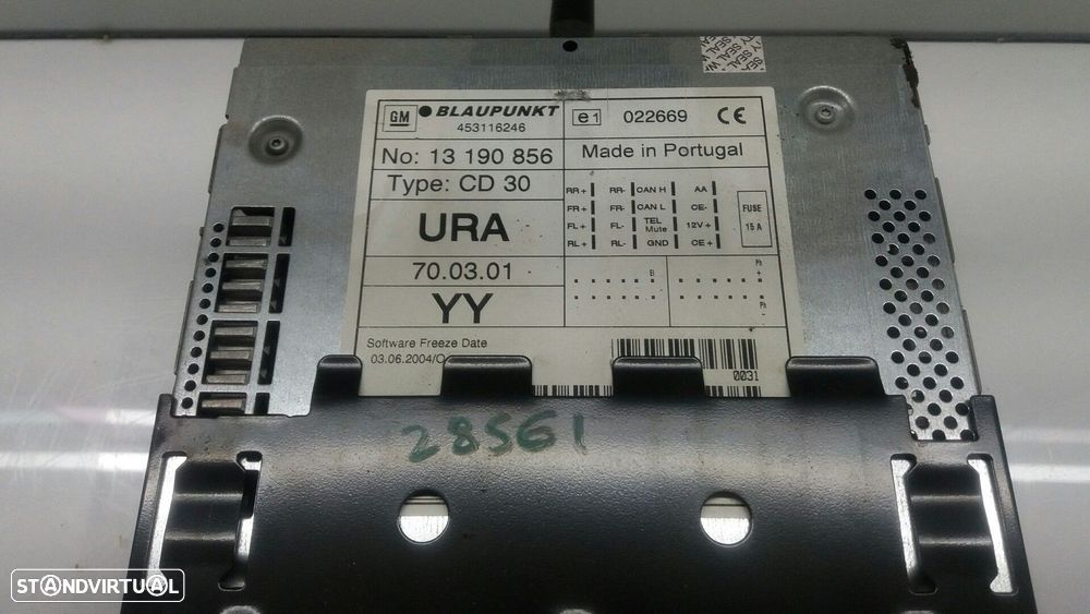 SISTEMA AUDIO / RADIO CD OPEL ASTRA H 2006 -13190856 - 2