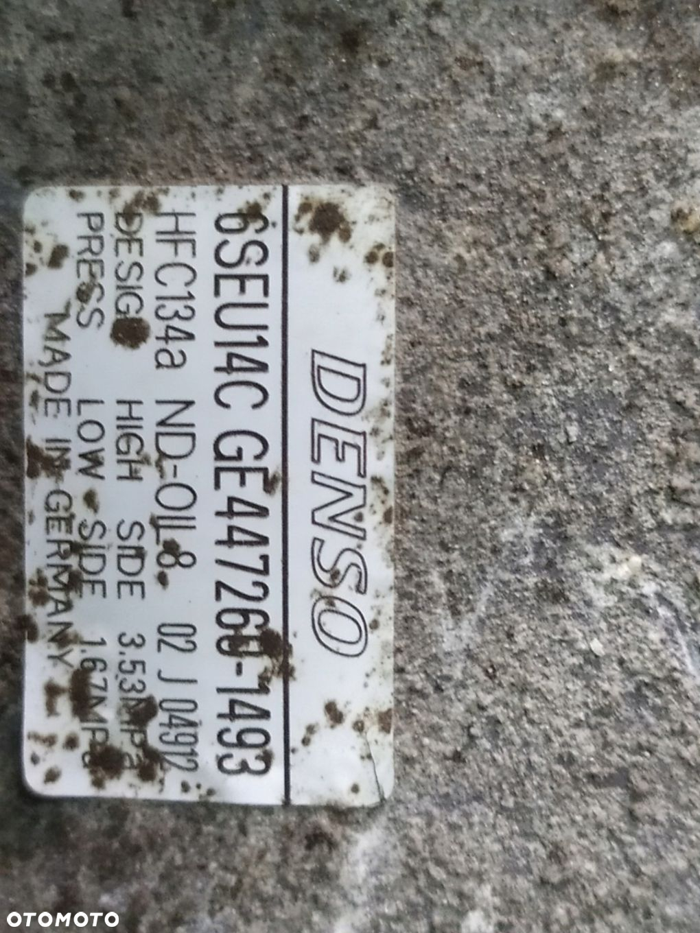 SPRĘŻARKA KLIMATYZACJI TOYOTA AURIS GE447260-1493 - 2