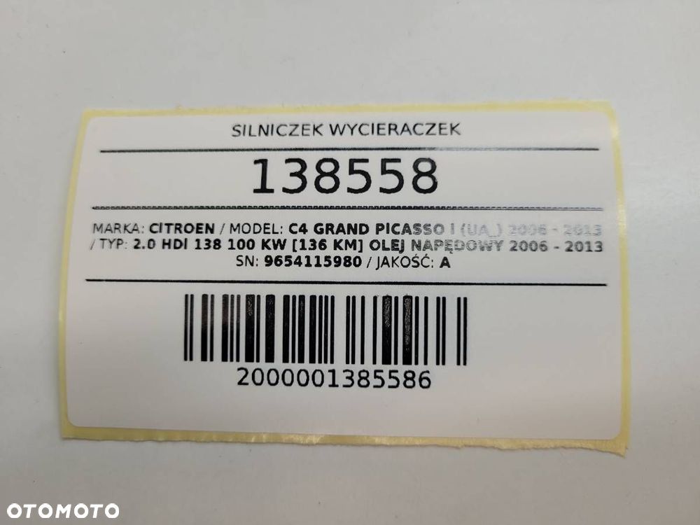 SILNICZEK WYCIERACZEK TYŁ CITROEN C4 GRAND PICASSO I 9654115980 - 7