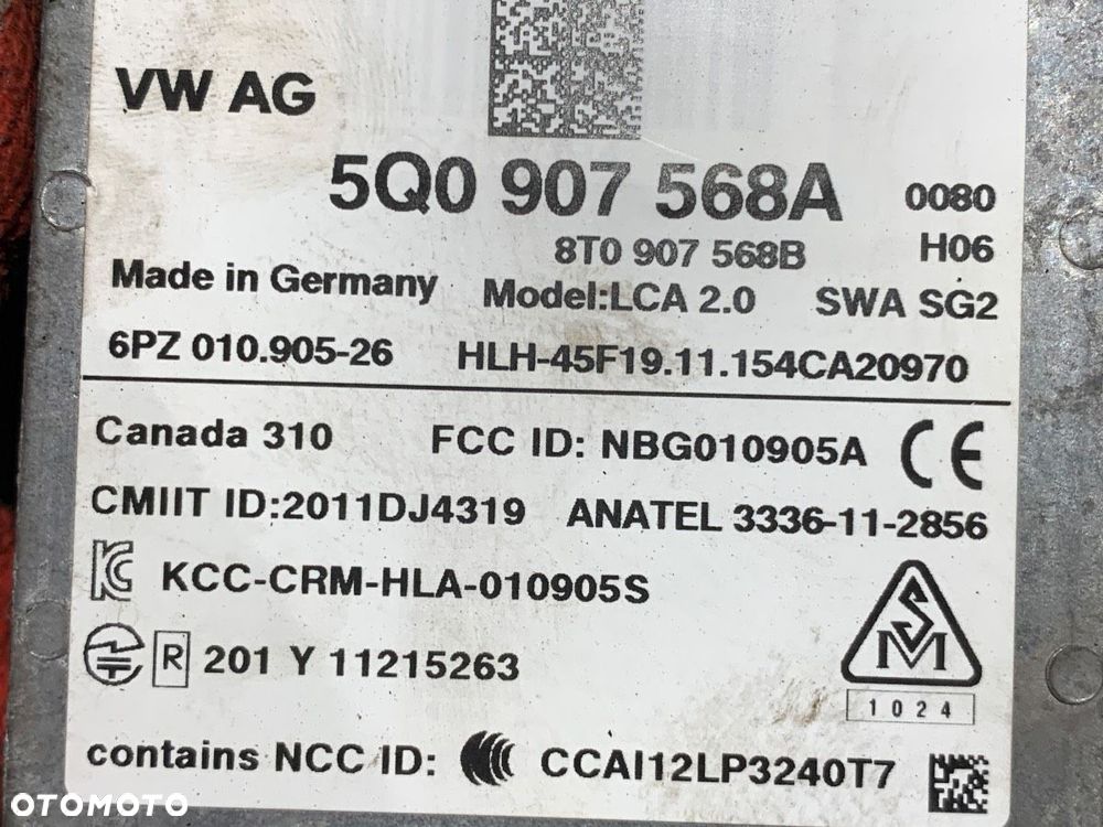 ASYSTENT PASA RUCHU  AUDI A3 (8V1, 8VK) 2012 - 2020 2.0 TFSI 140 kW [190 KM] benzyna 2016 - 2017 - 5