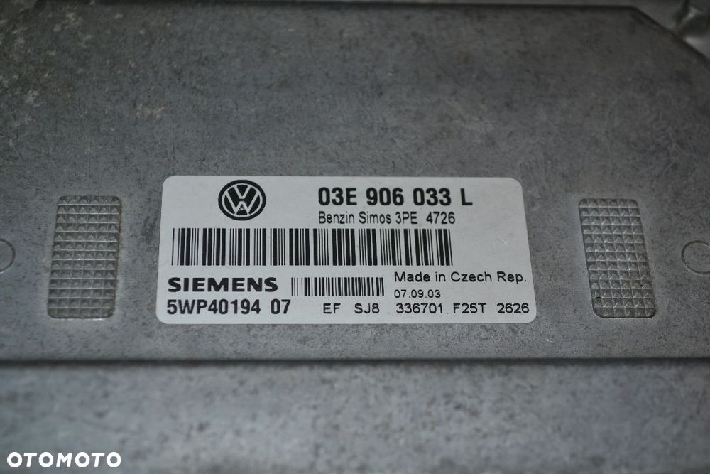 VW SEAT SKODA 1,2 KOMPUTER STEROWNIK SILNIKA 03E906033L 5WP40194 - 2