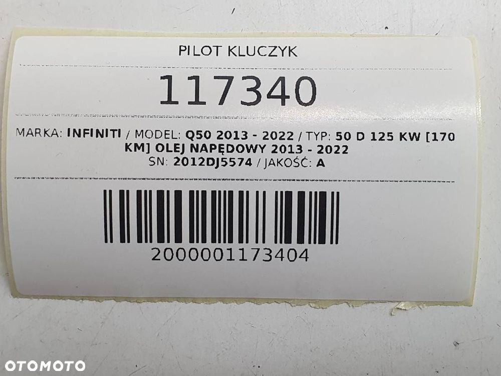KLUCZYK PILOT INFINITI Q50 S180144202 - 5