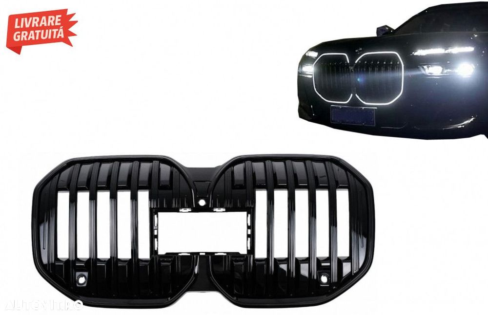 Grila Centrala cu LED BMW Seria 7 G70 (2022-) Negru Lucios - 1