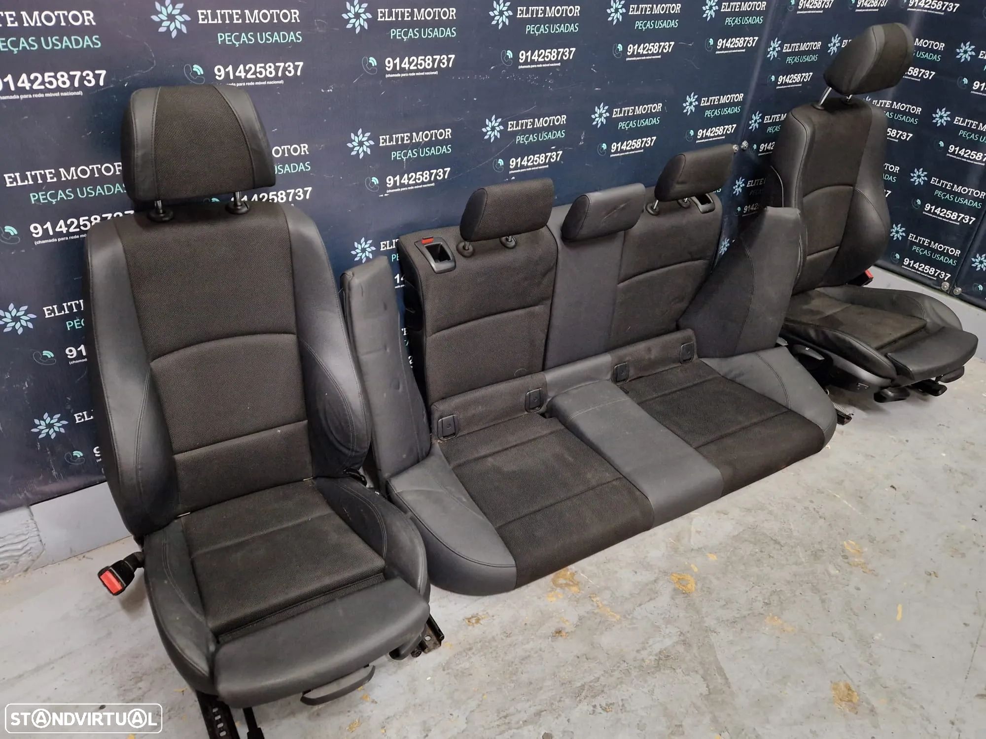 Jogo de bancos usados BMW SERIE 1 PACK M E87 E81 5 PORTAS PELE TECIDO - 1