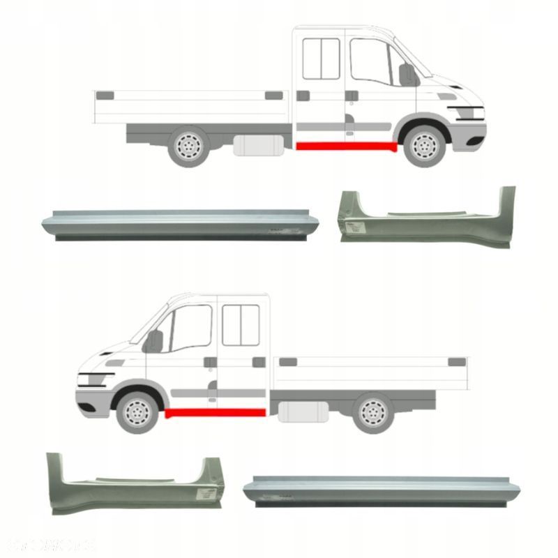 Zestaw Progów / progi / Próg Iveco Daily 99 - 14 Dopelkabina Podwójna KPL - 1
