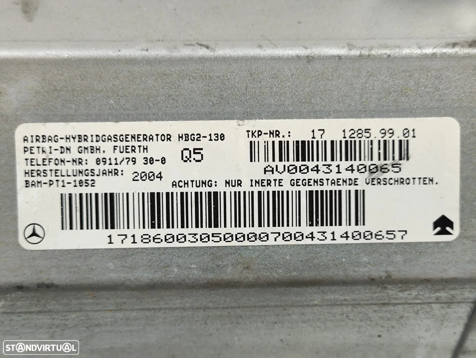 Airbag passageiro Mercedes Benz SLK R171 - 6