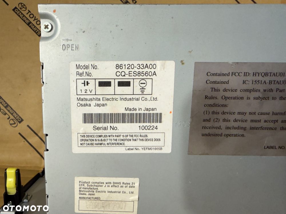 Radio Toyota Camry 06-11r. Nr. 86120-33A00. - 2
