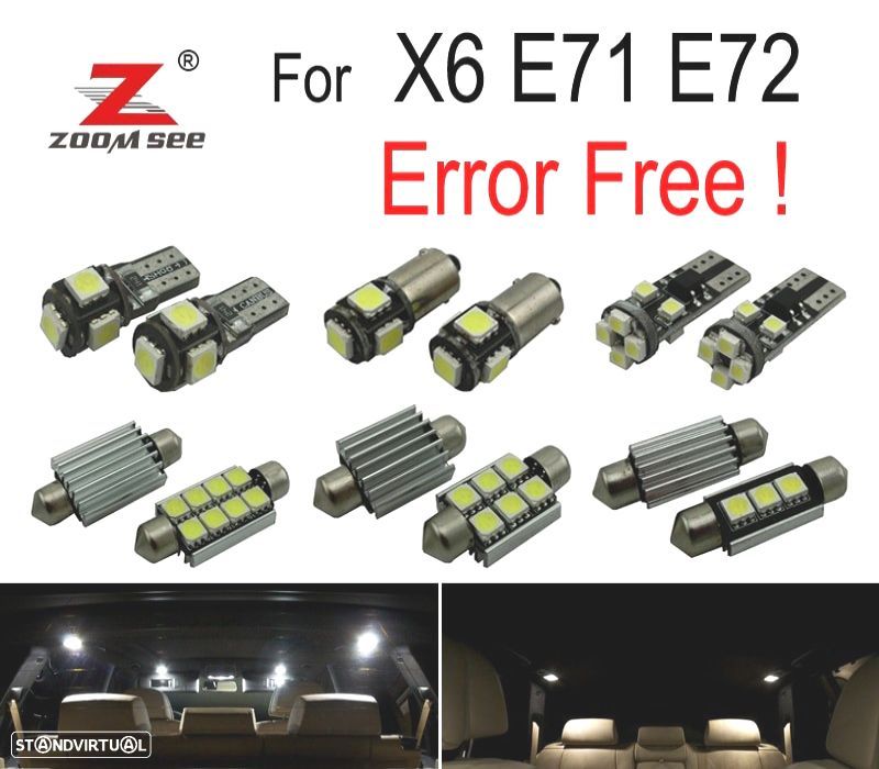 KIT COMPLETO DE LÂMPADAS LED INTERIOR 21 PARA BMW X6 E71 E72 X6 M 2008 -2014 - 1
